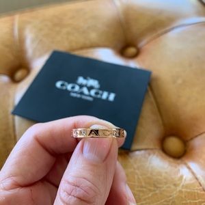 Coach Pave Rose Gold Metal Ring